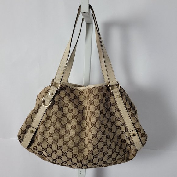 Gucci Abbey Monogram GG Canvas Shoulder Tote Bag